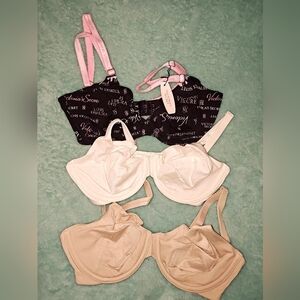 Victoria's Secret Trio Bra Set - Black, White, Tan
